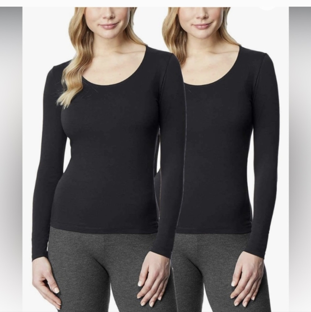 32° Degrees Women's Heat, 2 Pack Long Sleeve Black